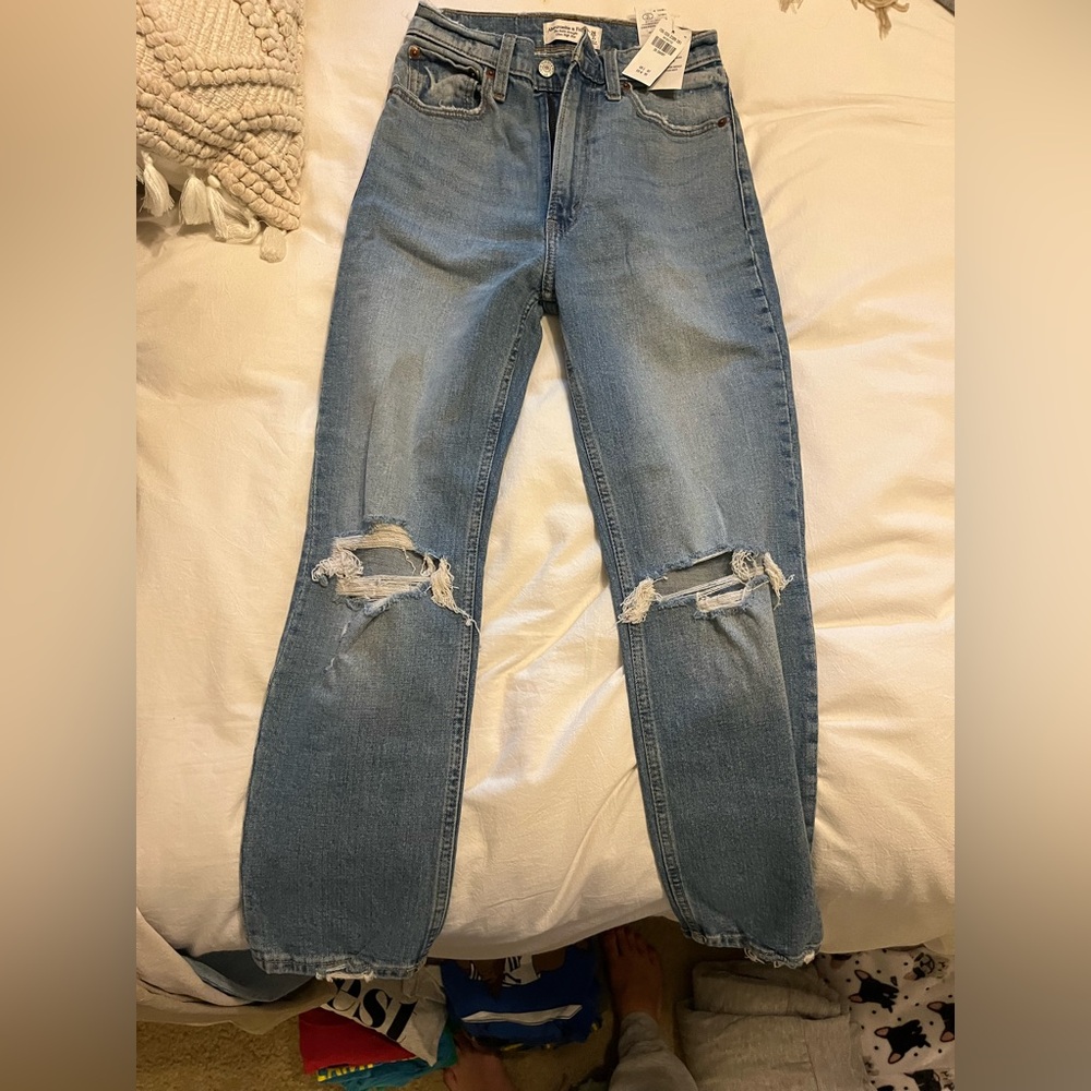 Ankle straight super high rise - Abercrombie and Fitch
